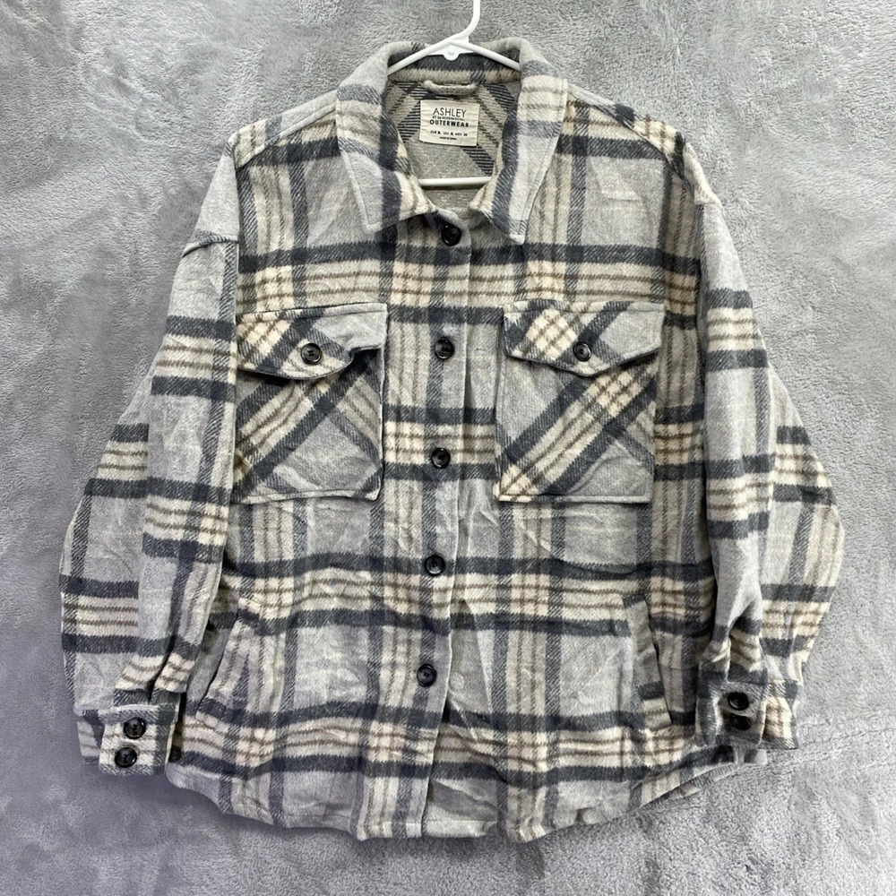 Ashley by 26 International Beige Plaid Cropped Jacket XL Super Soft